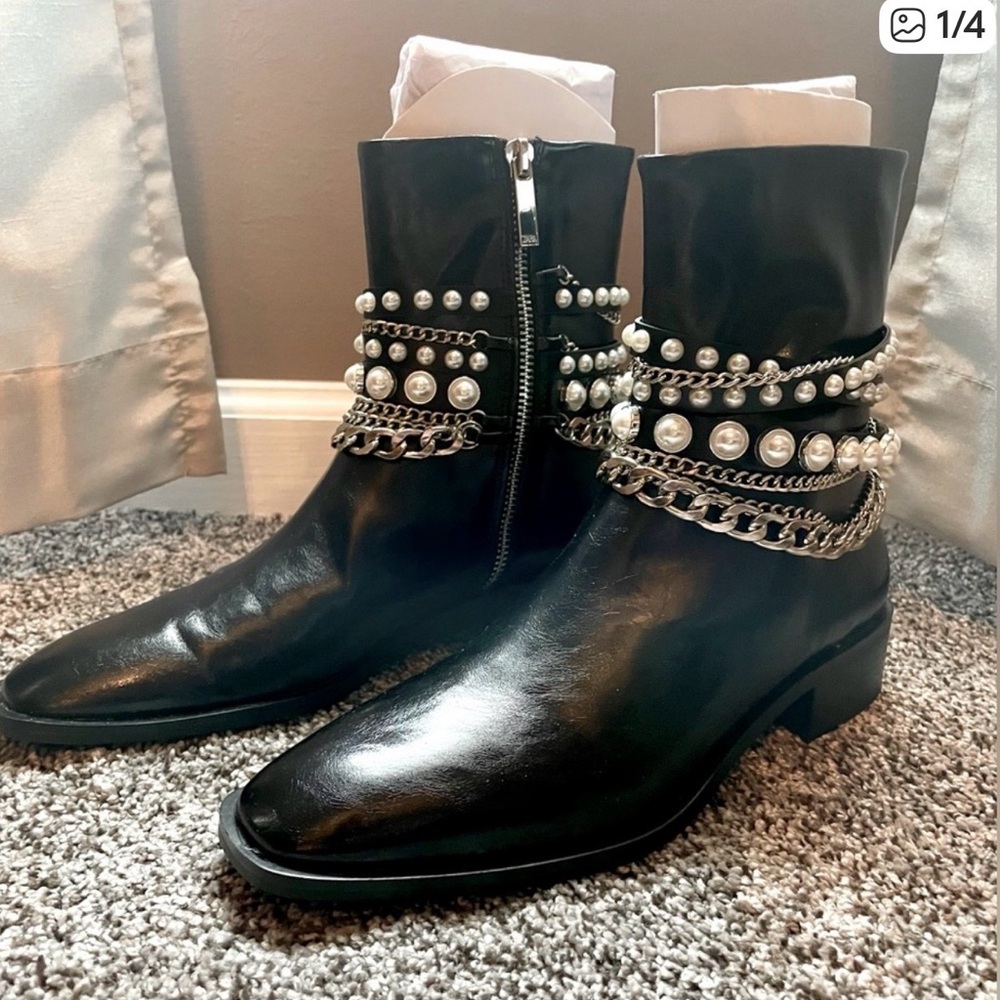 Zara - Pearl Strap Boots